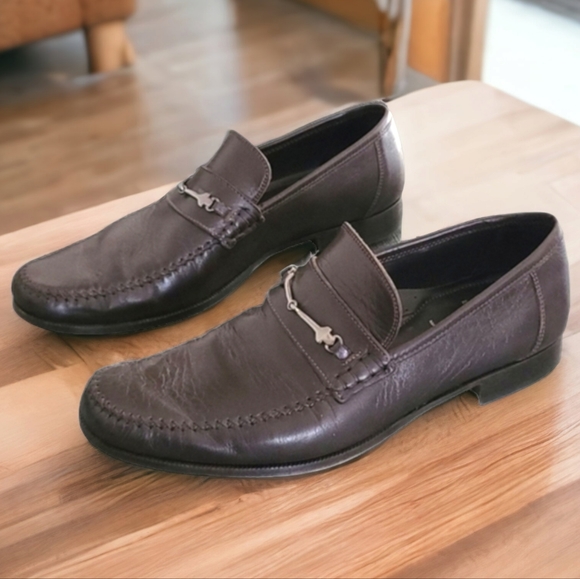 BRUNO MAGLI Horsebit Loafers Men 11.5 Italian Leather VINTAGE Designer Shoes main image 9
